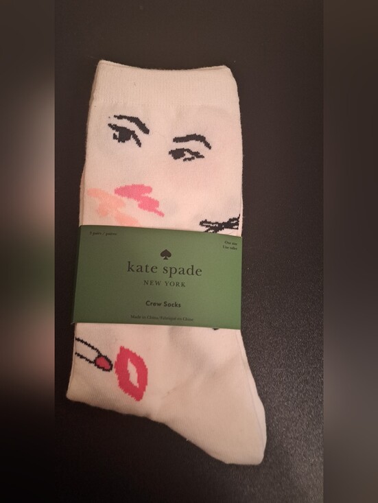 kate spade Accessories - kate spade  Crew Socks with Cosmetic Details with along a Navy Blue &Pink pr.
